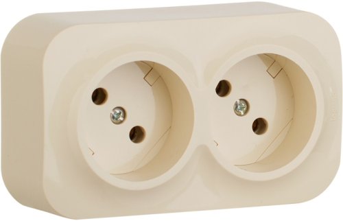 Розетка без заземления накладная Legrand Quteo 2-м. слоновая кость картинка